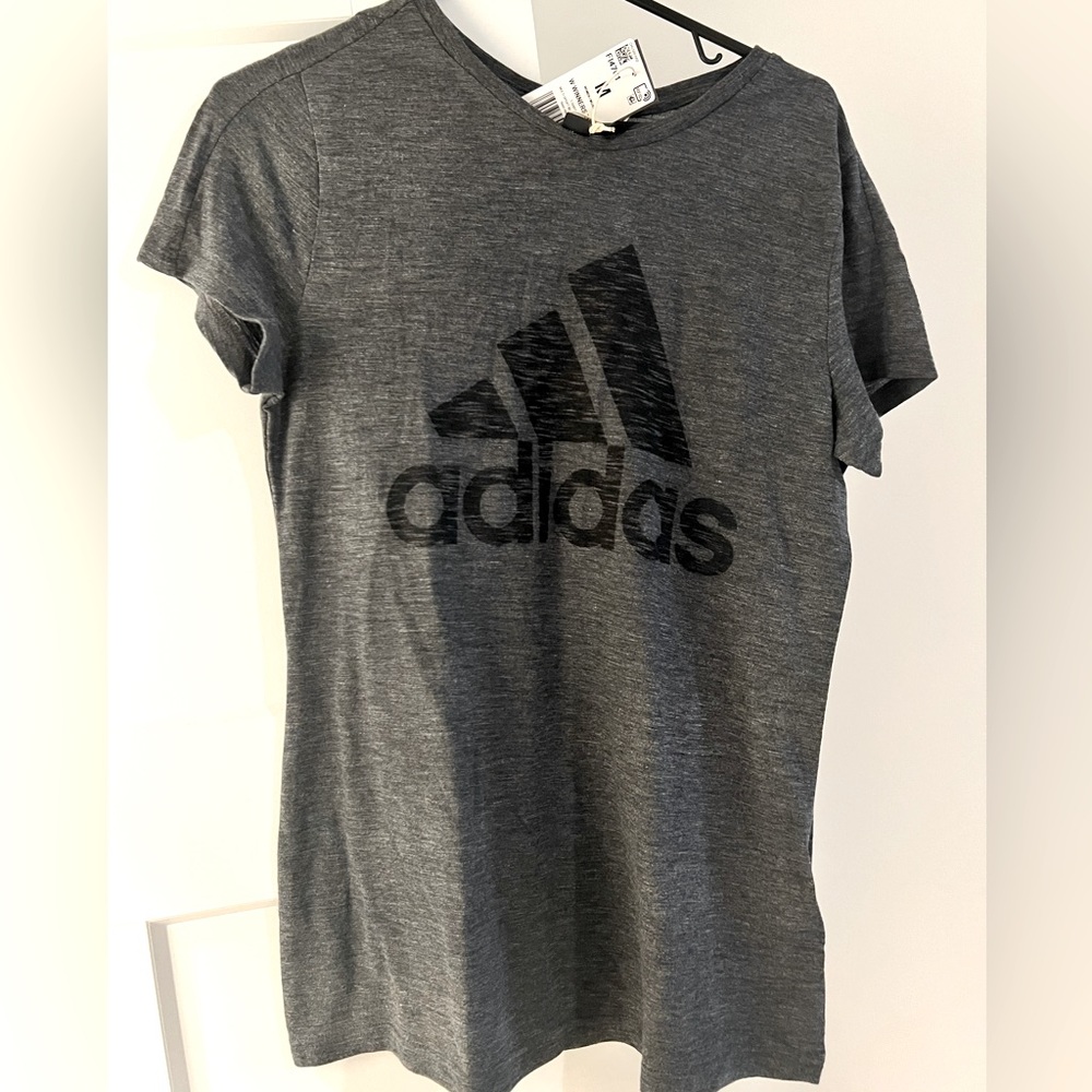 Adidas “Winners” tee, medium, dark gray, NWT